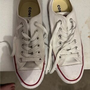 Women’s Converse White and Red Low-Top Sneakers
